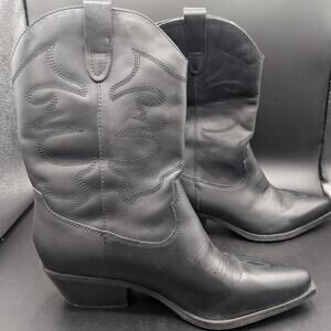 Steve Madden boots Womens 10 M Black Country Cowgirl Rodeo Western Farmer Ranch